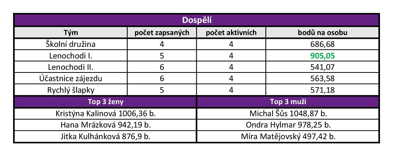 I. kategorie - průběžné výsledky