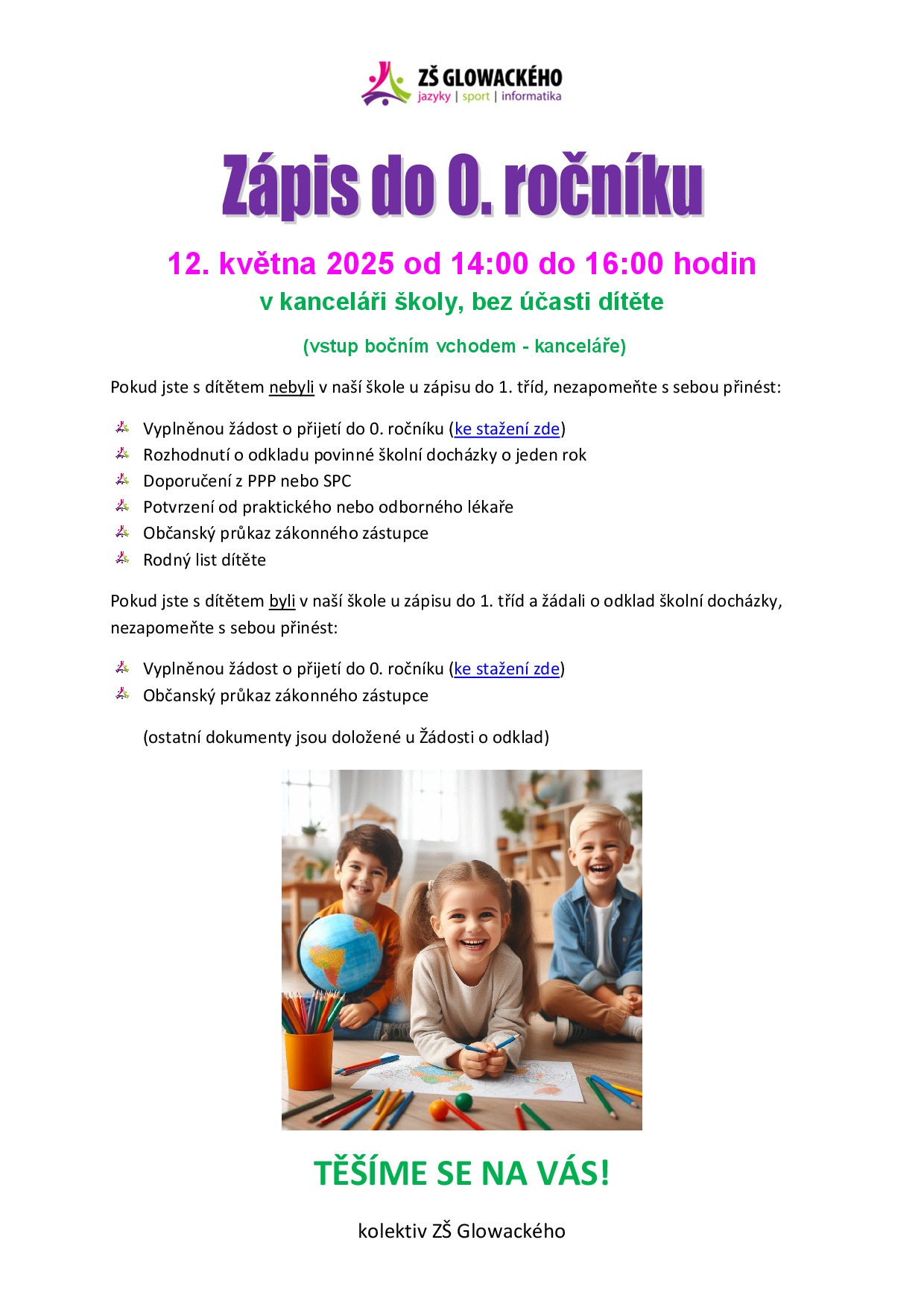 Zápis do 0. ročníku 2025/2026